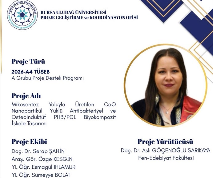 TÜSEB 2026-A4 A Grubu Proje Destek Programı Kapsamında Bölümümüz Öğretim Üyesine Proje Desteği